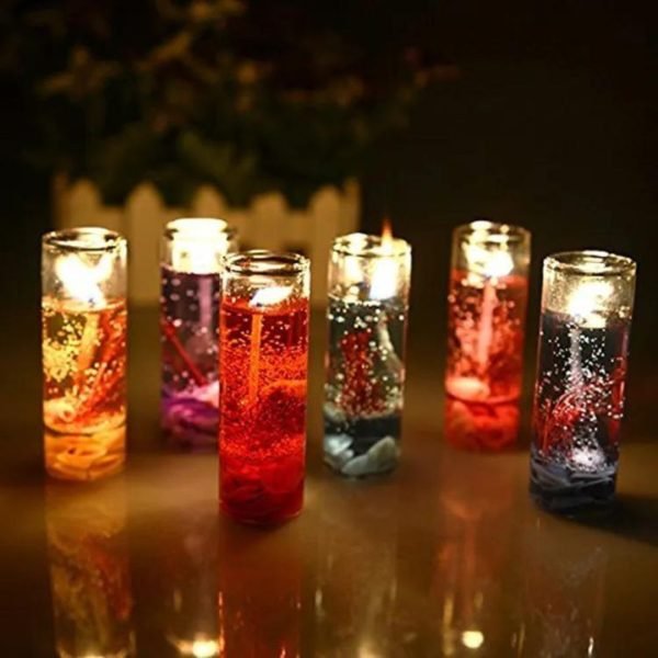 Glass Cup Jelly Wax Candle-Multicolor (3 Pcs Combo Set)