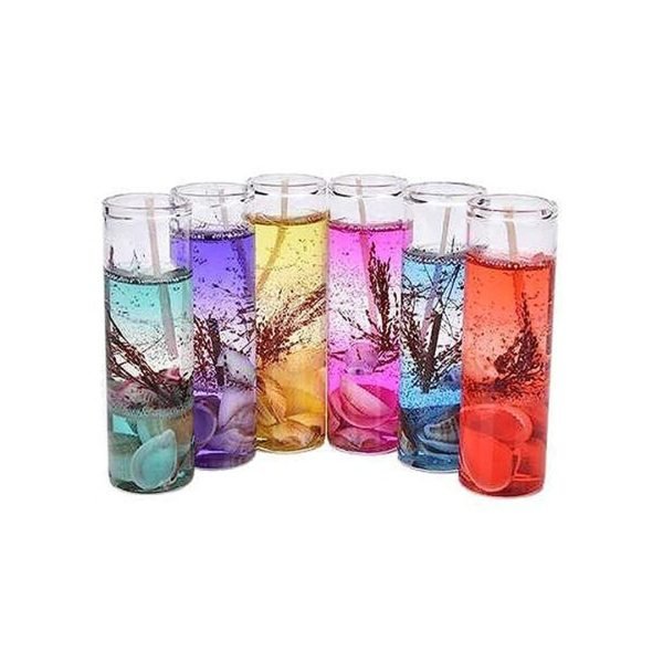 Glass Cup Jelly Wax Candle-Multicolor (3 Pcs Combo Set)