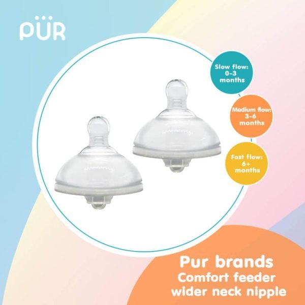 Silicone Feeding Nipple (Pur) 2 Pcs